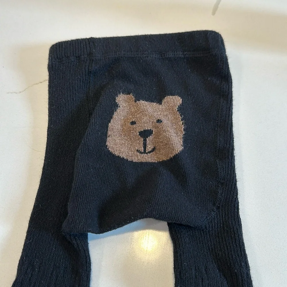 Gap baby toddler Brannan bear cable knit tights black size 12-24 months 🖤🐻